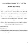 Cover page: Photoionization Efficiencies of Five Polycyclic Aromatic Hydrocarbons