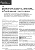 Cover page: Does Regulatory Really Intersect Reality in Glucose Measurement in the ICU? Is the Issue Testing Method Accuracy or Specimen Type?