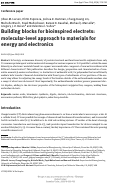 Cover page: Building blocks for bioinspired electrets: molecular-level approach to materials for energy and electronics