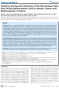 Cover page: Sensitive and specific detection of the non-human sialic Acid N-glycolylneuraminic acid in human tissues and biotherapeutic products.