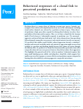 Cover page: Behavioral responses of a clonal fish to perceived predation risk