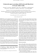 Cover page: Colorectal cancer screening with fecal occult blood test: A 22-year cohort study