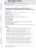 Cover page: Feasibility and Acceptability in a Community-Partnered Implementation of CenteringParenting for Group Well-Child Care.