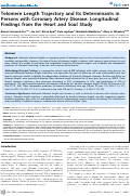 Cover page: Telomere length trajectory and its determinants in persons with coronary artery disease: longitudinal findings from the heart and soul study.