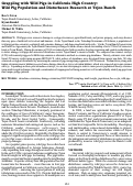 Cover page: Grappling with Wild Pigs in California High Country:  Wild Pig Population and Disturbance Research at Tejon Ranch