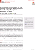 Cover page: Environmental Selection, Dispersal, and Organism Interactions Shape Community Assembly in High-Throughput Enrichment Culturing