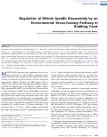 Cover page: Regulation of mitotic spindle disassembly by an environmental stress-sensing pathway in budding yeast.