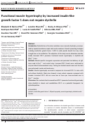 Cover page: Functional muscle hypertrophy by increased insulin‐like growth factor 1 does not require dysferlin