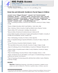 Cover page: Body size and allometric variation in facial shape in children