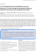 Cover page: Cervical Epidural Electrical Stimulation Increases Respiratory Activity through Somatostatin-Expressing Neurons in the Dorsal Cervical Spinal Cord in Rats