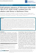 Cover page: Draft genome sequence of Halomonas lutea strain YIM 91125T (DSM 23508T) isolated from the alkaline Lake Ebinur in Northwest China