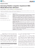 Cover page: Assessing Relative Linguistic Impairment With Model-Based Item Selection.