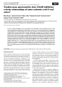 Cover page: Tandem mass spectrometric data–FAAH inhibitory activity relationships of some carbamic acid O‐aryl esters