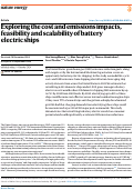 Cover page: Exploring the cost and emissions impacts, feasibility and scalability of battery electric ships