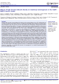 Cover page: Effects of high fat diet-induced obesity on mammary tumorigenesis in the PyMT/MMTV murine model