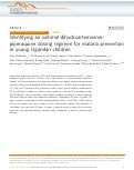 Cover page: Identifying an optimal dihydroartemisinin-piperaquine dosing regimen for malaria prevention in young Ugandan children