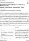 Cover page: Barriers to School-Based Mental Health Resource Utilization Among Black Adolescent Males.