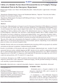 Cover page: Utility of a Bedside Pocket-Sized Ultrasound Device to Promptly Manage Abdominal Pain in the Emergency Department