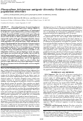 Cover page: Plasmodium falciparum antigenic diversity: Evidence of clonal population structure