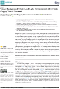 Cover page: Visual Background Choice and Light Environment Affect Male Guppy Visual Contrast