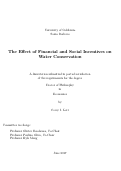 Cover page: The Effect of Financial and Social Incentives on Water Conservation