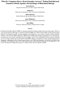 Cover page: What Do Computers Know About Semantics Anyway? Testing DistributionalSemantics Models Against a Broad Range of Relatedness Ratings