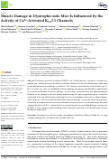 Cover page: Muscle Damage in Dystrophic mdx Mice Is Influenced by the Activity of Ca2+-Activated KCa3.1 Channels