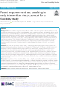 Cover page: Parent empowerment and coaching in early intervention: study protocol for a feasibility study.