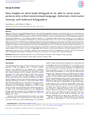 Cover page: New insights on what leads bilinguals to be able to name some pictures only in their nondominant language: Immersion, dominance reversal, and balanced bilingualism.