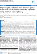 Cover page: Improving CT prediction of treatment response in patients with metastatic colorectal carcinoma using statistical learning theory