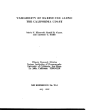 Cover page: Variability of Marine Fog Along the California Coast