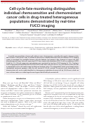Cover page: Cell-cycle fate-monitoring distinguishes individual chemosensitive and chemoresistant cancer cells in drug-treated heterogeneous populations demonstrated by real-time FUCCI imaging