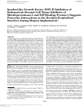 Cover page: Insulin-like growth factor (IGF)-II inhibition of endometrial stromal cell tissue inhibitor of metalloproteinase-3 and IGF-binding protein-1 suggests paracrine interactions at the decidua:trophoblast interface during human implantation.