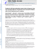 Cover page: Treatment with Hypomethylating Agents before Allogeneic Stem Cell Transplant Improves Progression-Free Survival for&nbsp;Patients with Chronic Myelomonocytic Leukemia.