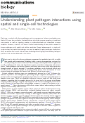 Cover page: Understanding plant pathogen interactions using spatial and single-cell technologies.