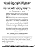 Cover page: Safety and efficacy of topical cidofovir to treat high-grade perianal and vulvar intraepithelial neoplasia in HIV-positive men and women