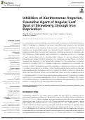 Cover page: Inhibition of Xanthomonas fragariae, Causative Agent of Angular Leaf Spot of Strawberry, through Iron Deprivation