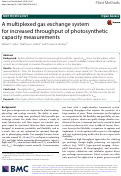 Cover page: A multiplexed gas exchange system for increased throughput of photosynthetic capacity measurements