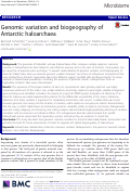 Cover page: Genomic variation and biogeography of Antarctic haloarchaea