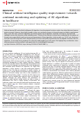 Cover page: Clinical artificial intelligence quality improvement: towards continual monitoring and updating of AI algorithms in healthcare