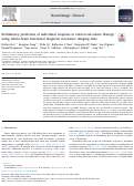 Cover page: Preliminary prediction of individual response to electroconvulsive therapy using whole-brain functional magnetic resonance imaging data