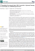 Cover page: A Simplified Fractional Order PID Controller’s Optimal Tuning: A Case Study on a PMSM Speed Servo