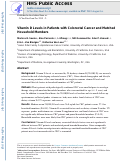 Cover page: Vitamin D Levels in Patients with Colorectal Cancer and Matched Household Members.