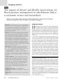 Cover page: The impact of dietary and lifestyle interventions on blood pressure management in sub-Saharan Africa: a systematic review and metanalysis