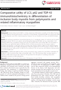 Cover page: Comparative utility of LC3, p62 and TDP-43 immunohistochemistry in differentiation of inclusion body myositis from polymyositis and related inflammatory myopathies