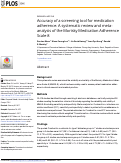 Cover page: Accuracy of a screening tool for medication adherence: A systematic review and meta-analysis of the Morisky Medication Adherence Scale-8