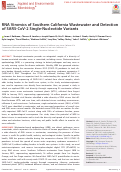 Cover page: RNA Viromics of Southern California Wastewater and Detection of SARS-CoV-2 Single-Nucleotide Variants