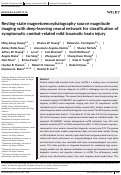 Cover page: Resting‐state magnetoencephalography source magnitude imaging with deep‐learning neural network for classification of symptomatic combat‐related mild traumatic brain injury