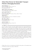 Cover page: Urban Data Science for Sustainable Transport Policies in Emerging Economies