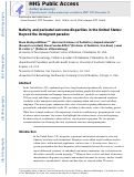 Cover page: Nativity and perinatal outcome disparities in the United States: Beyond the immigrant paradox.